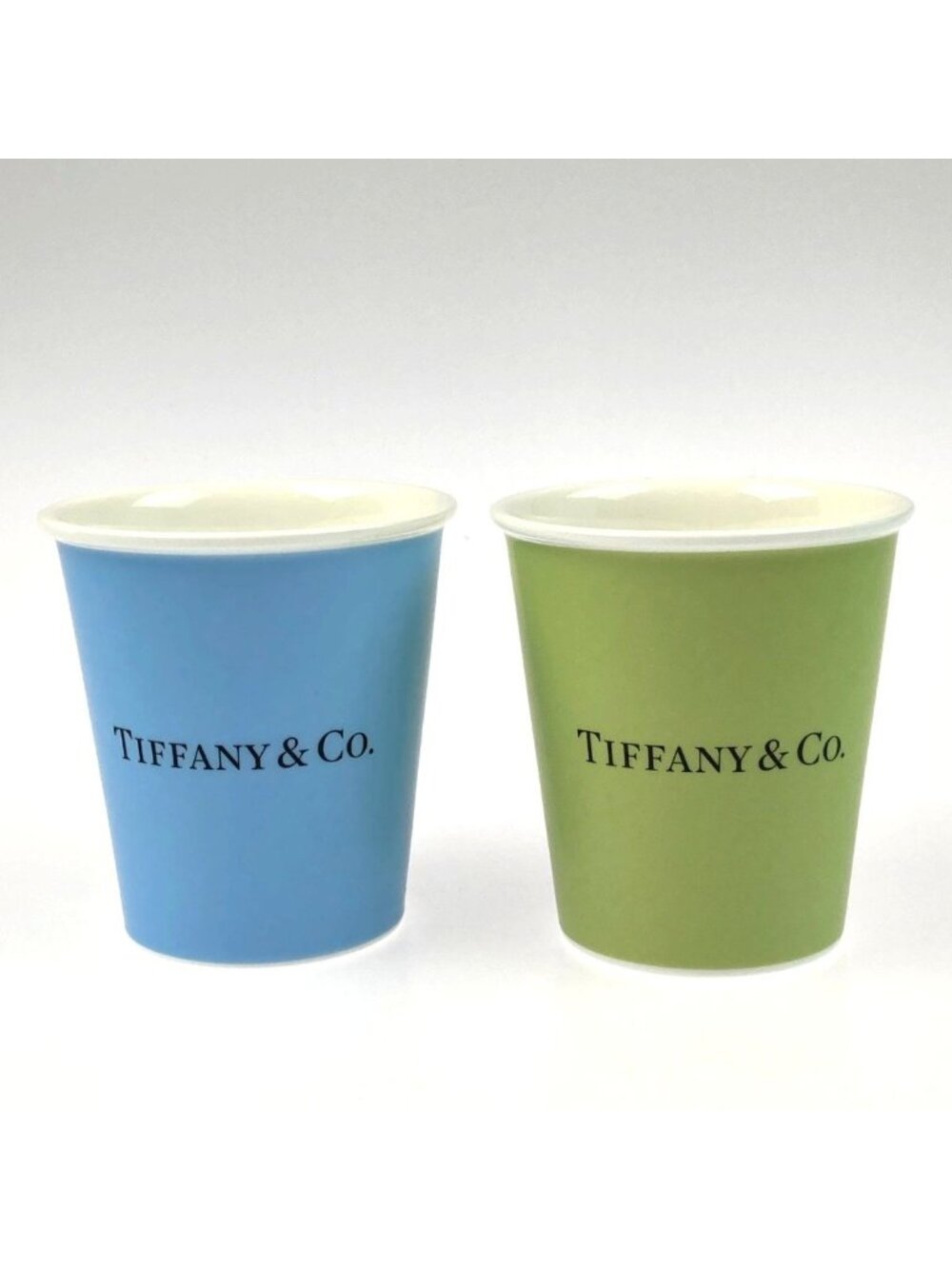 Tiffany & Co Bone China Coffee Cup Set of 2 with Paper Bag
